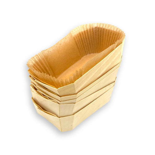 Houten Bakvorm met bakpapier (5 stuks)