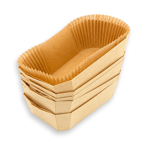 Houten Bakvorm met bakpapier (5 stuks)